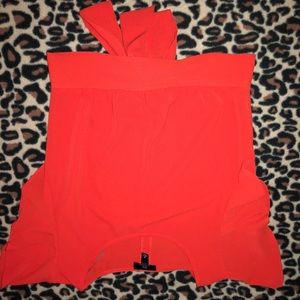 Coral Tie Back Blouse